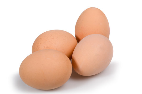 eggs lying down on a white