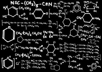 Blakboard with chemical formula