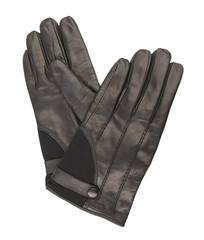black leather gloves
