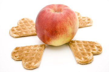 Apfel mit Waffel