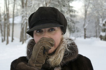 The girl and a frost