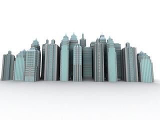 City. Three-dimensional background