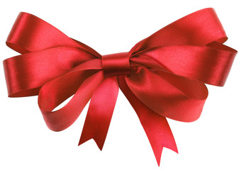 Bow, made of red silk ribbon