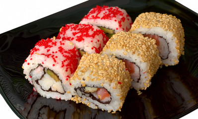 set of sushi rolls