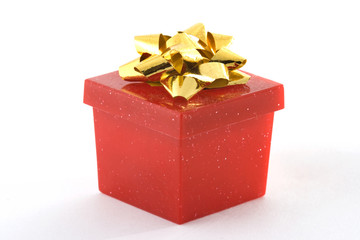 red gift box on white