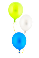 Flying balloons isolated on a white background