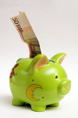 hucha y dinero