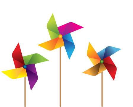 colorful windmill vector