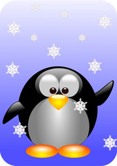 Penguin in the Snow