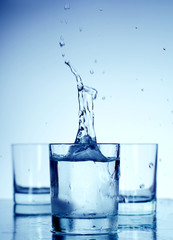 Water splash in a glass