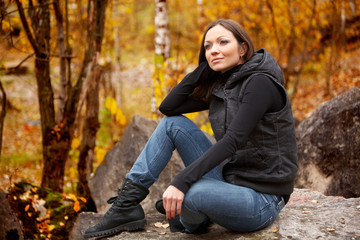 fall portrait of a beautiful woman