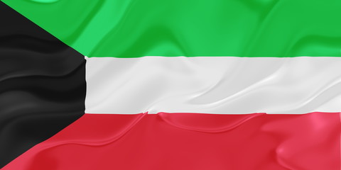 Flag of Kuwait wavy
