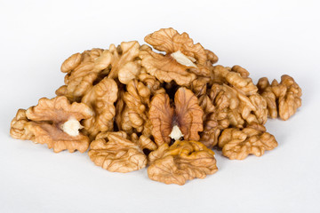 walnuts isolated on the white background