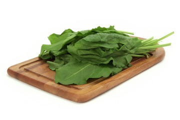 sorrel on a cutting board
