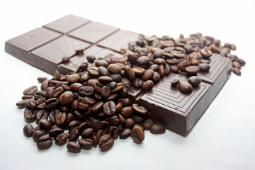 chocolat et grains de café