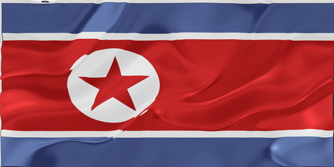 Flag of North Korea wavy