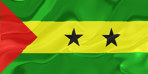 Flag of Sao Tome and Principe wavy