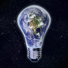 New energy concept - Earth light bulb