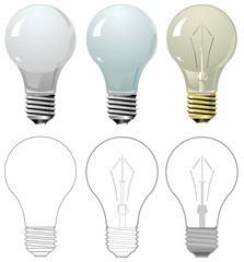 Lightning bulb in different styles