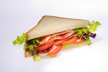 Sandwich mit Putenbrust und salat