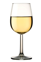 Glass of white wine isolated with Clipping path