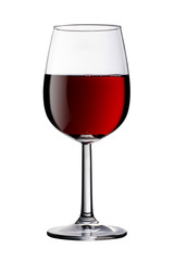 Glass of red wine isolated clipping path included