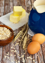 Die Zutaten für das Backen