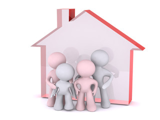 Standing in front of a home