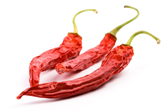 Three Dry Red Chilly Peppers