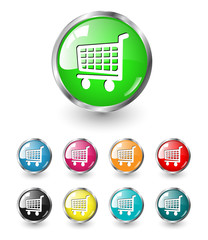 Shopping cart icon vector set