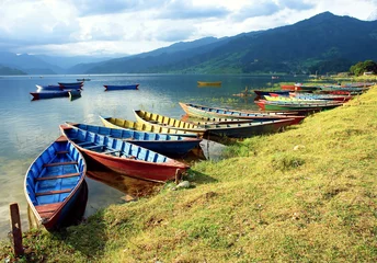 Poster Boats in Fewa Lake, Pokhara © Carlos Neto