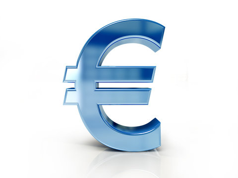Euro sign isolated white color