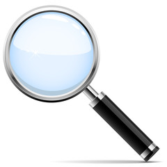 Vector illustration of magnifying glass isolated.
