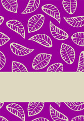 Leaves on purple background