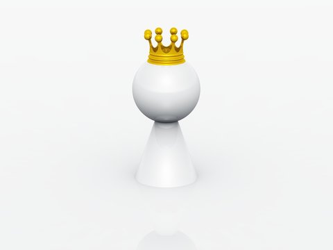 White king with golden crown