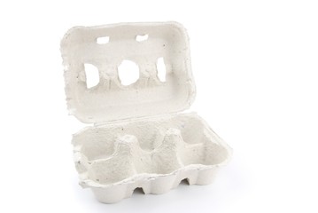 Empty 6 eggs box on white - 20012665