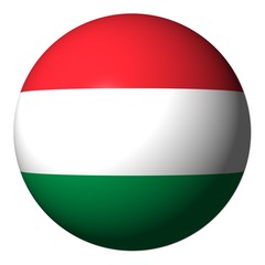 Hungary flag sphere isolated on white illustration