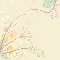 Abstract flower and leaf, vector illustration