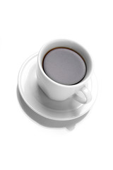 Perfect white coffee cup   on white