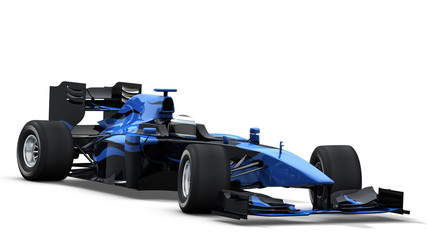 race car on white - black & blue