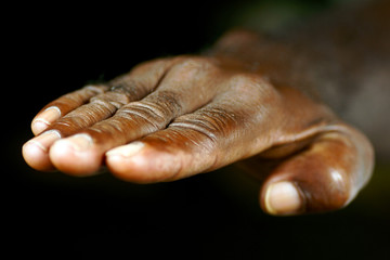 hand in chop position