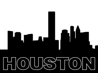 Obraz premium Houston skyline black silhouette on white