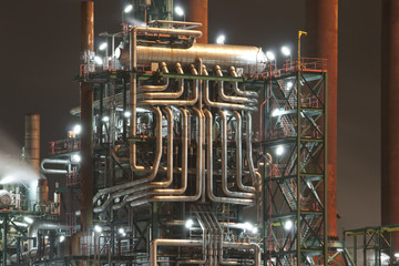 Petrochemical construction by night