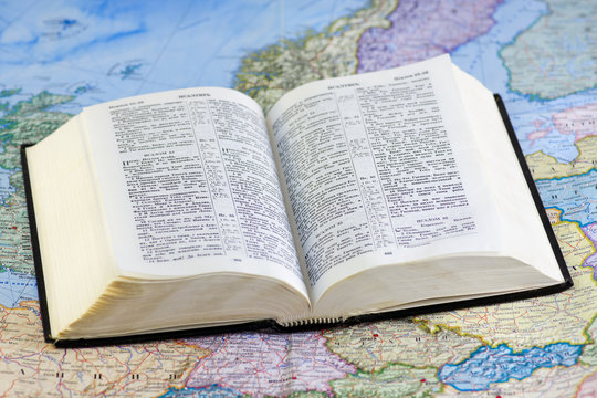 open Bible on the map
