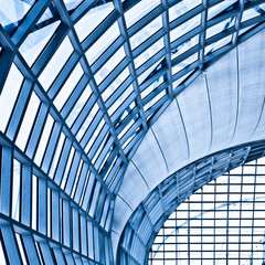 Abstract blue wall corner
