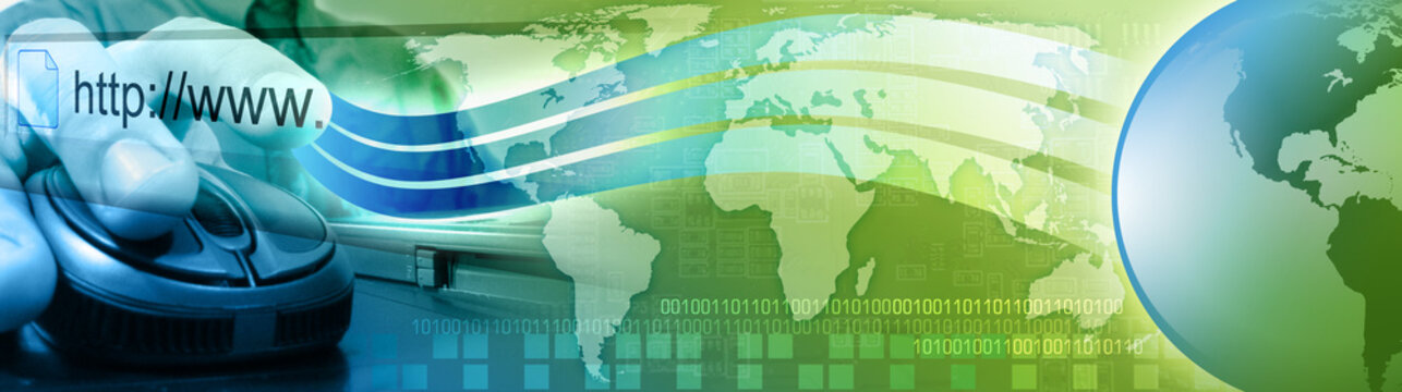 Computer Internet Mouse Man with Earth