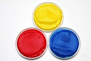 Blue, red and yellow