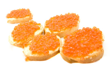 Obraz na płótnie Canvas sandwiches with caviar