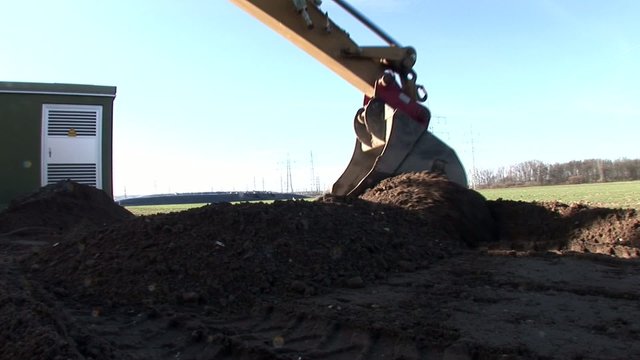 Bagger auf Baustelle