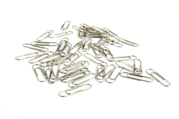 Paper clips isolated on white background